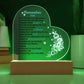Remember Me - Memorial Printed Heart Acrylic Plaque - Night Light Gift