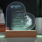 Remember Me - Memorial Printed Heart Acrylic Plaque - Night Light Gift