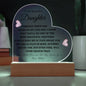 To My Beautiful Daughter Love Mom - Acrylic Heart Plaque - Night Light Gift