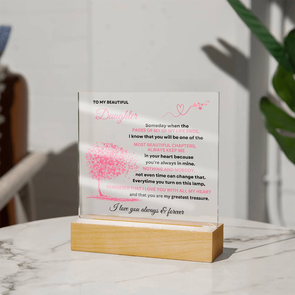 To My Beautiful Daughter - Beautiful Chapters - Acrylic Plaque Gift