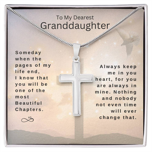 To My Dearest Granddaughter - Beautiful Chapters - Steel Cross Necklace Gift Set