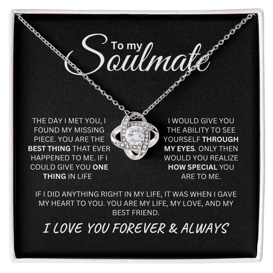 To My Soulmate | Love Knot Necklace