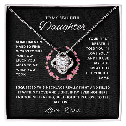 To my Daughter Love Dad | Love Knot Necklace