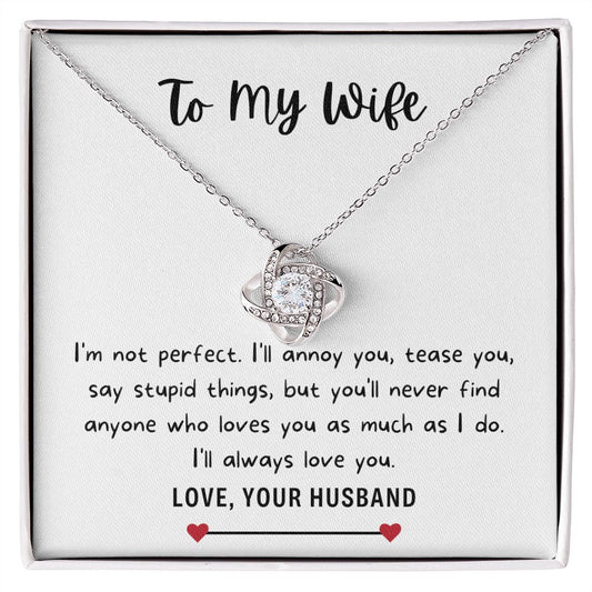 To My Wife, from Husband | Love Knot Necklace